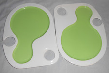 2 neue Villeroy & Boch weiß grün 26 cm Bone China Beach Party Bento Snack Teller