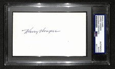 Harry Hooper HOF Signed/Autographed 3x5 Index Card PSA/DNA Red Sox BA204607