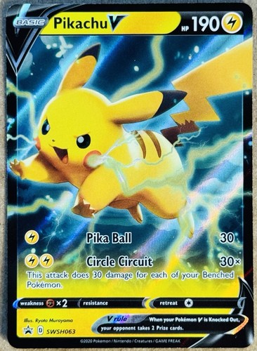 POKÉMON SWORD & SHIELD BLACK STAR PROMO PIKACHU V ULTRA RARE HOLO SWSH063 NM+