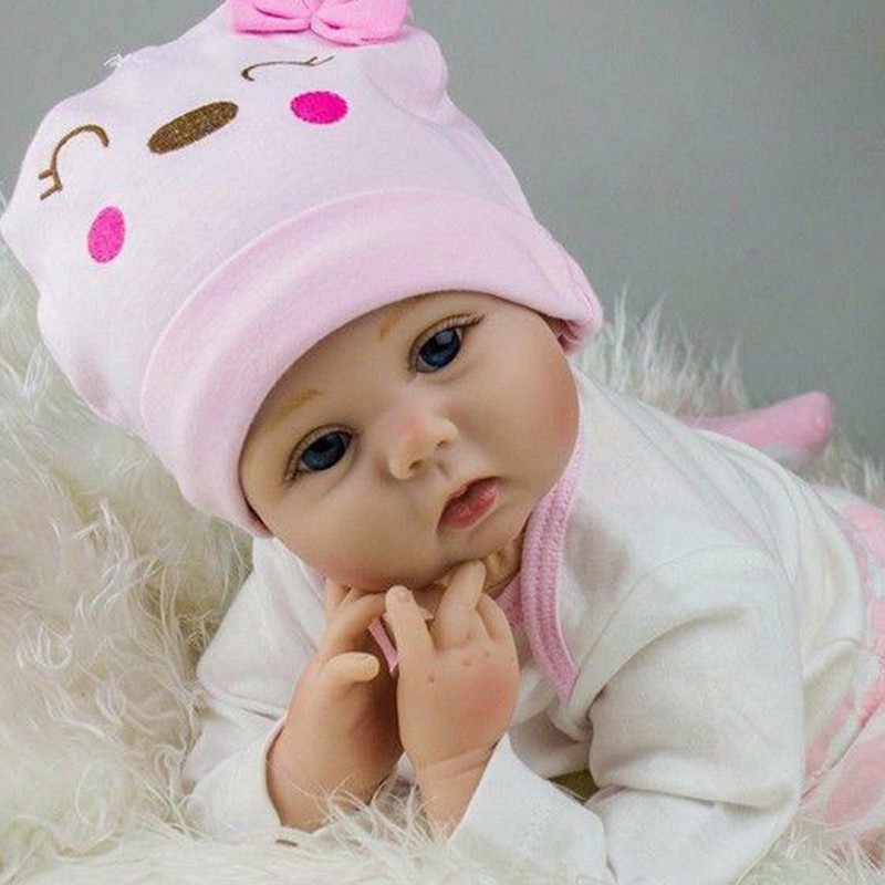 22" Reborn Baby Dolls Soft Vinyl Silicone Realistic Newborn Doll Real Girl Gift