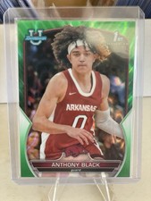 2022-23 Bowman University Chrome Green Refractor Anthony Black #58 Arkansas /99