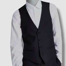 Bar III Men's Black Slim-Fit Faille-Trim Tuxedo Suit Vest Size XL