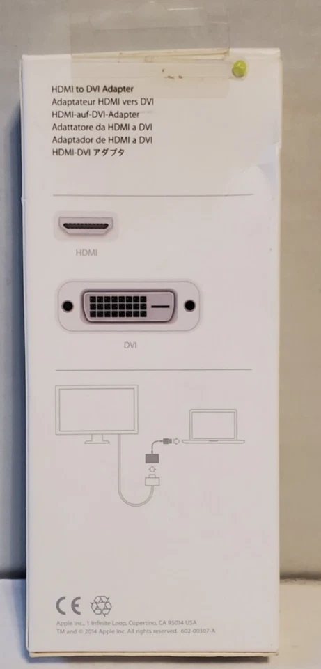 Genuine Apple DVI to HDMI Adapter for MacBook, iMac, Apple TV, New - Image 2 of 4