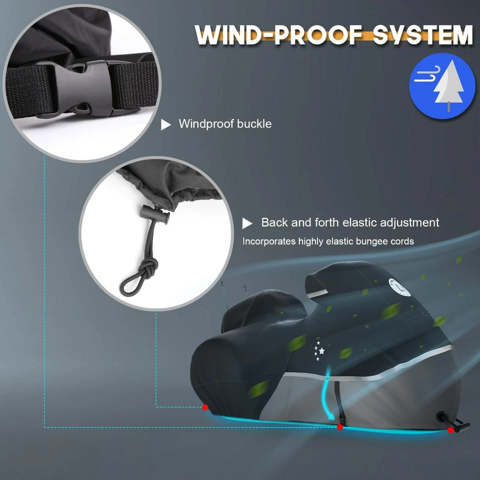 Trike Cover Heavy Duty 420D Waterproof for Harley Davidson Freewheeler Tri Glide - Image 2 of 4