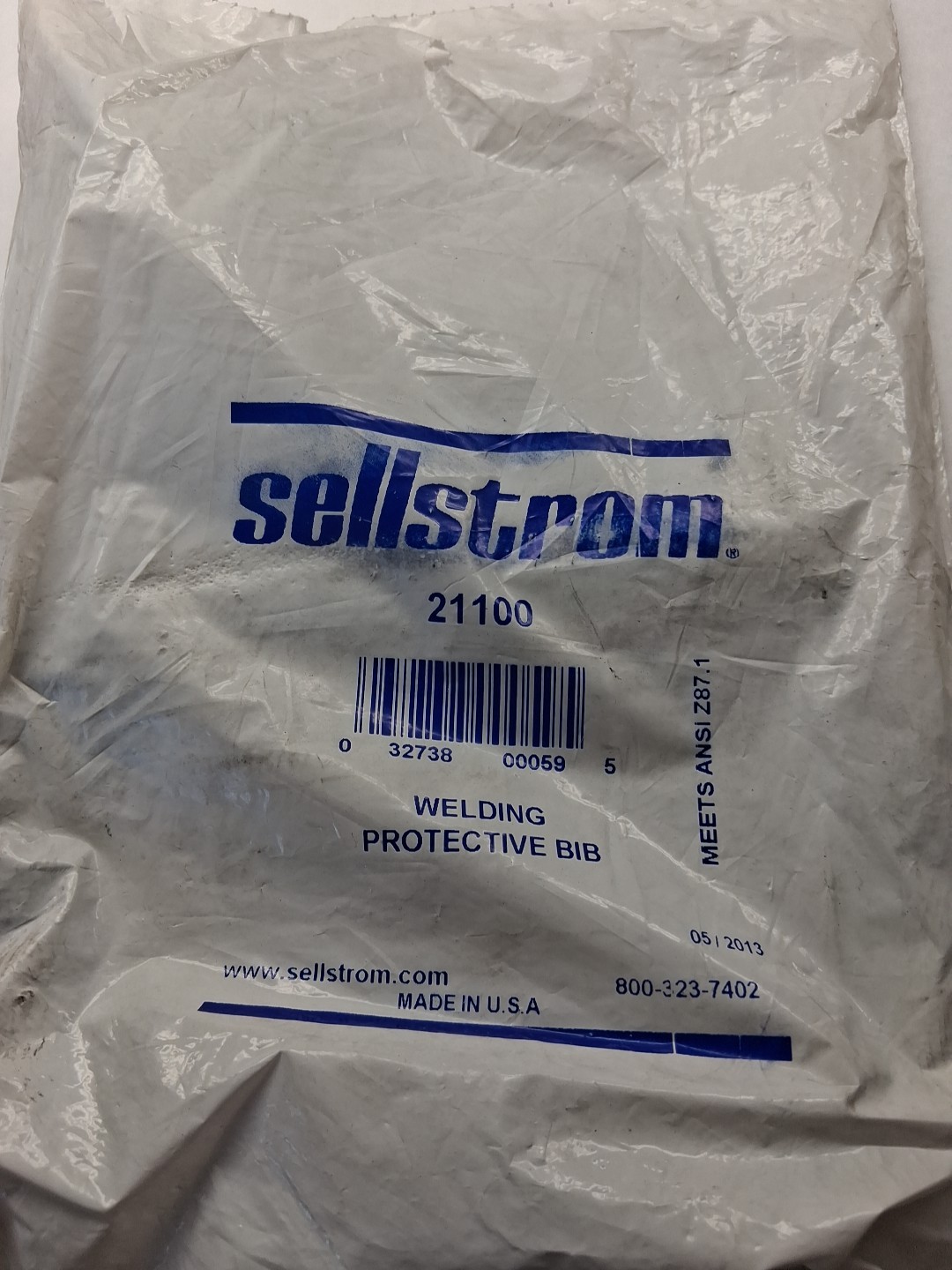 Sellstrom S21100 Leather Welding Bib, 5"x10", Gray, for Conf