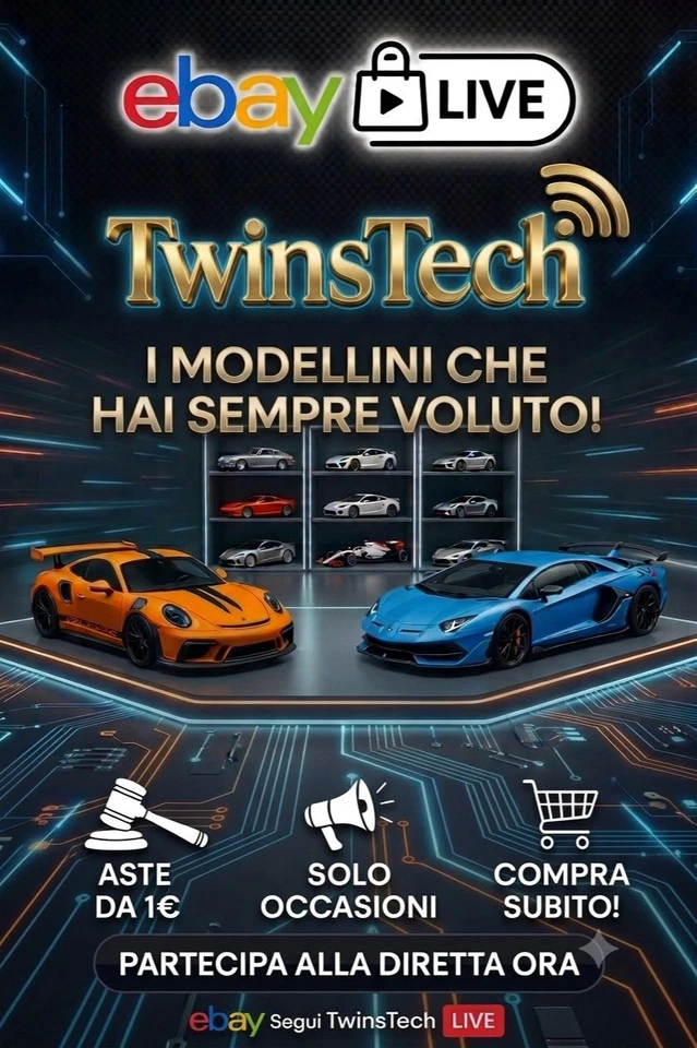 Prima Live TWINS TECH - Modellismo da 1/64 a 1/12 - Aste Premium da 1€
