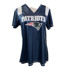 NFL New England Patriots Mujeres XL Era Brady 2015 Brillo Túnica Jersey Azul Marino