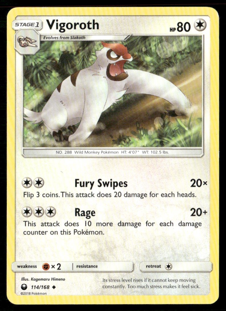 2018 Celestial Storm Set Pokemon Card 114  Vigoroth LP