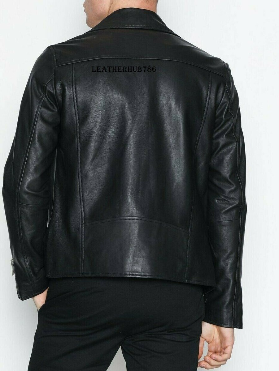 New Men Jacket Genuine Black Lambskin Leather Biker New Men Jacket Genuine Black Lambskin Leather Biker