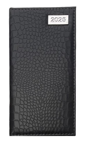 2025 Diary Crocodile Leather Look Cover Slimline Week To View - Picture 3 of 6
