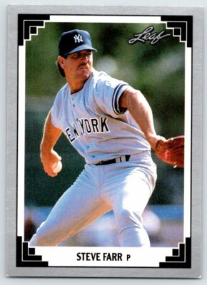 STEVE FARR NEW YORK YANKEES 1991 Leaf Baseball Card B57