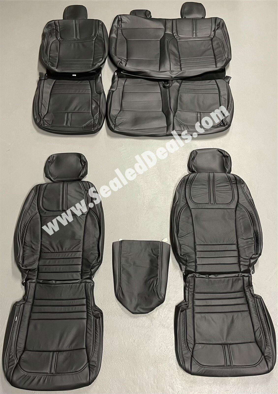 Black Leather Seat Covers Platinum-Style 2021-25 Ford F150 XLT or STX SuperCrew