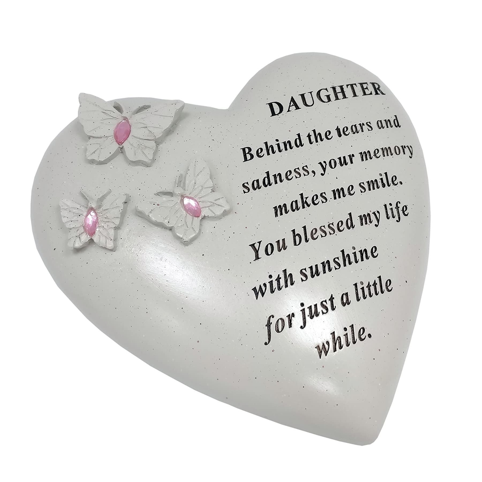 Graveside Plaque Daughter Memorial Butterfly Gems Heart Remembrance Ornament