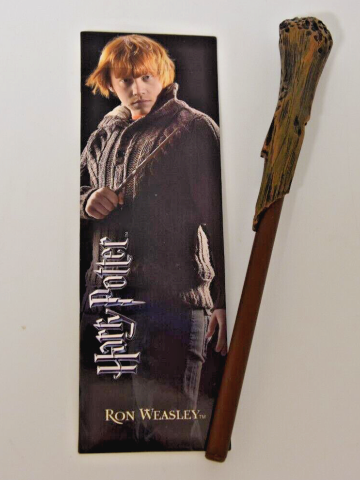 HARRY POTTER RON WEASLEY WAND PEN AND BOOKMARK BRAND NEW NOBLE COLLECTION