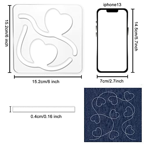 CRASPIRE 4pcs Free Motion Quilting Rulers And Templates Set Acrylic 