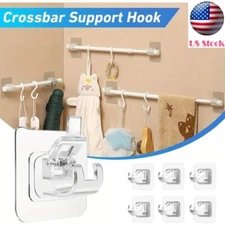 Self Adhesive Curtain Rod Holder Clips Nail Free Adjustable Curtain Rod Hooks
