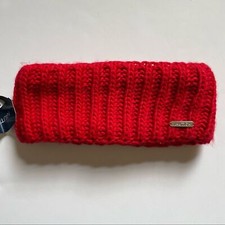 Nautica Red Fleece Ear Warmer Cable Knit Headband Wrap One Size