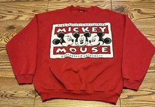 Mickey Unlimited Jerry Leigh Mens XL VTG Sweatshirt Red 3 Mickey Mouse Print