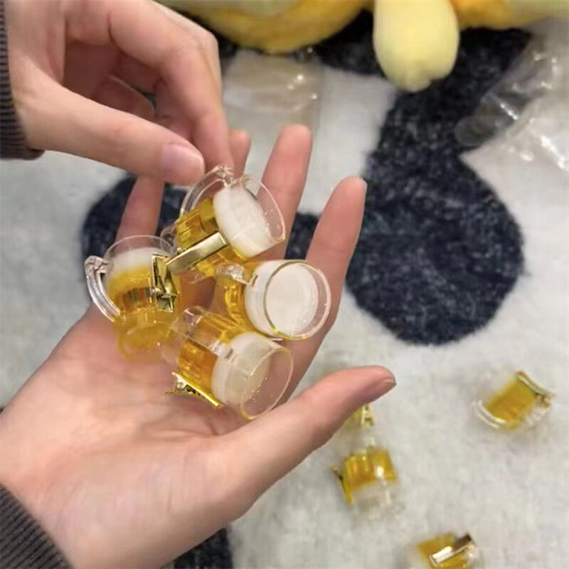 Gothic Beer Hair Clips Y2K Girls Clip Side Bangs Hairpin Hair