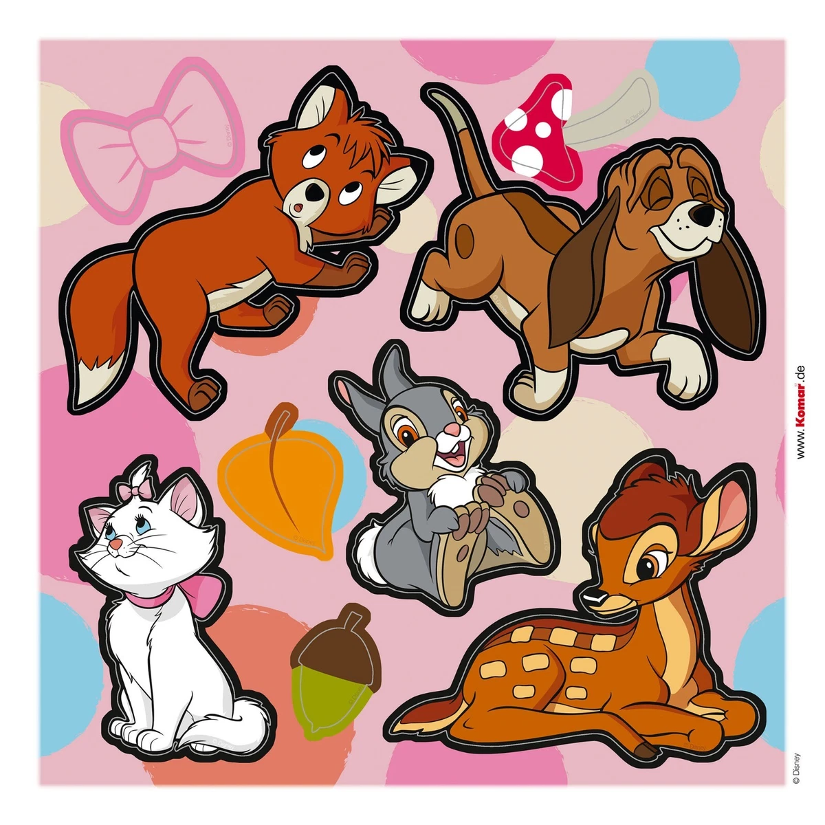 Disney Pegatinas Personajes Animales 2 Hojas 30x30cm Vinilo