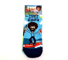 Bob Ross Joy Of Painting Adult One Size Graphic Novelty Low Cut Socks 2 Pair Pk