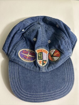 Vintage Y2k Gap Kids World Denim Hat Size Medium Blue