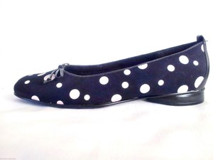 black and white polka dot flat shoes