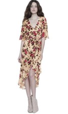 Alice + Olivia Clarine Wrap Midi Dress Floral Size 2 NWOT