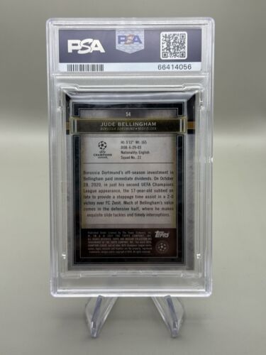 2020-21 Topps Museum Collection UCL - #54 Jude Bellingham (RC) Copper /99 PSA 10 - Picture 2 of 2