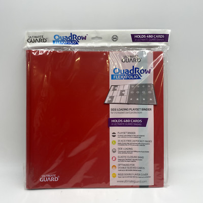 Ultimate Guard QuadRow 24-Pocket Binder RED Holds 480 Cards