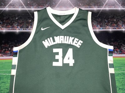Milwaukee Bucks #34 Giannis Antetokounmpo Nike Swingman Jersey Sz