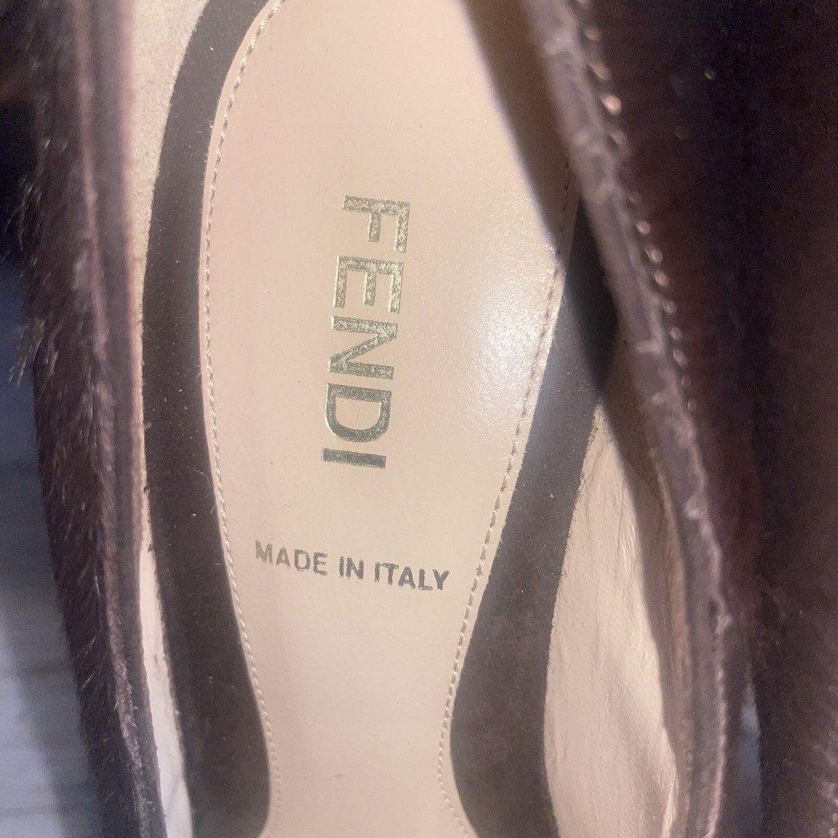 *JUST REDUCED!* AUTH FENDI DÉCOLLETÉ SUEDE TIP PONY HAIR HEELS 35.5 RUNWAY MODEL View 4