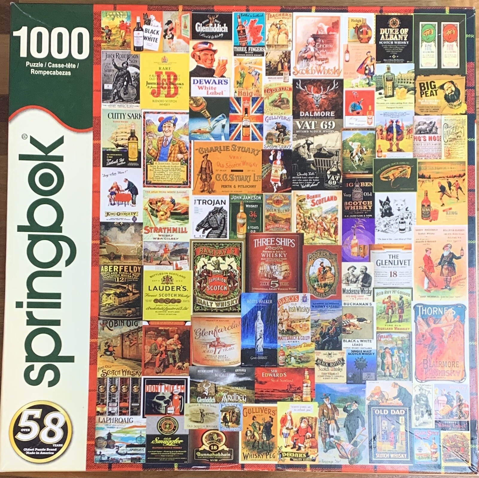 Springbok Whiskey & Scotch 1000 Pieces Jigsaw Puzzle Art Complete RARE