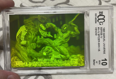 1993 Marvel Universe SPIDER-MAN VS VENOM #H-IV 3D Hologram BCCG 10