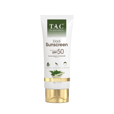 TAC Eladi Sunscreen Gel SPF 50 PA+++High Grade Sun Protection UVA/B+ Blue 50gm