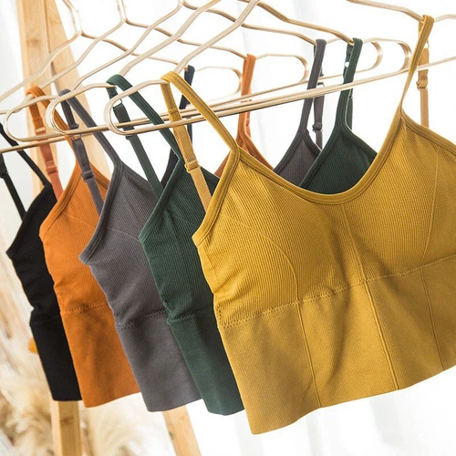 Women Strappy Sport Yoga Low U-Back Bralette Padded Bra Crop Top Cami Vest Tank - Bild 23 von 43