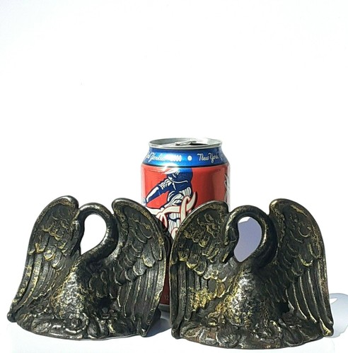 Champion Hardware Co. Iron Black Gold Swan Bird Bookend 1981 Fine libro raro #52 - Foto 5 di 12