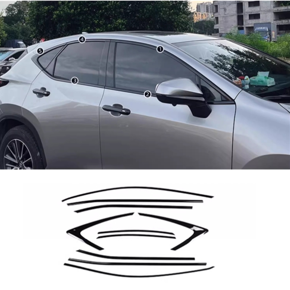 Black Steel Window Sill Trim for 22-25 Lexus NX 250 350 350H 450H