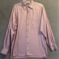 Ermenegildo Zegna Dress Shirt Micro Diamond 100 Cotton Mens Size Large Purple