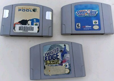 Nintendo 64 game Lot of 3:NBA Showtime, Virtual Pool&Twisted Edge Xtreme Snowbrd