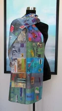 Signed Mark L. Smith Texas Hope Suite  Art to Wear Silk Scarf 72" 10/44