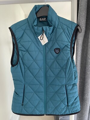 EA7 EMPORIO ARMANI PADDED Ski Suit Gilet Jacket Teal/Green Size L 10/12 Giorgio