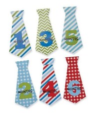 Baby Boy Mud Pie Monthly Sticker Milestone Ties, New Baby First Year