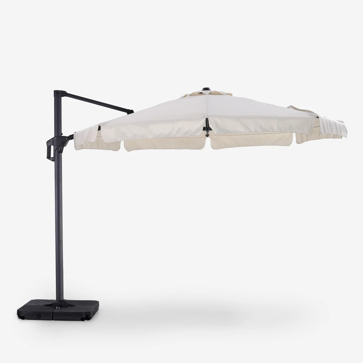 Parasol déporté de jardin 3x3 orientable pour bloquer le soleil rasant