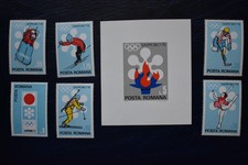 Romania Sapporo Japan 1972 Winter Olympic Games Mint Stamp & Miniature sheet Ski