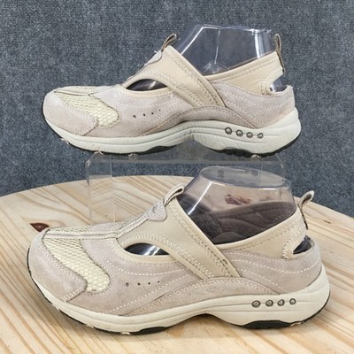 Easy Spirit Allintoits Womens 7.5 M Beige Suede Slip On Slingback Walking Shoes