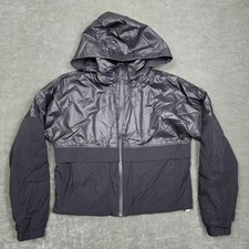 Lululemon Jacket Womens 4 Black Hooded Full Zip Lightweight Lined Windbreaker