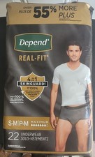 Depend Real Fit Men  s Adult Incontinence Underwear S/M 44 Count 2 Packs of 22 