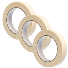 Masking Tape, 3 Rolls, 1 inch x 55 Yards 164 ft , Multi-Surface Adhesive Painti
