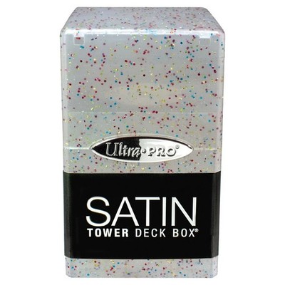 Ultra Pro Gaming Satin Tower Deck Box Clear Glitter Premium Hard Shell Snap Fit
